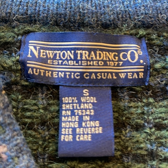 Newton Trading Co. 100% Shetland Wool Full Zip Cardigan Size S - Picture 3 of 5